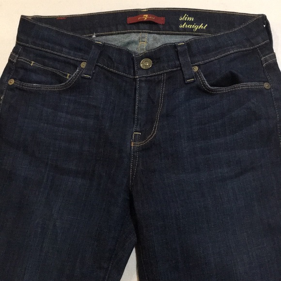 7FAM DARK “SLIM STRAIGHT” JEANS - Picture 3 of 5